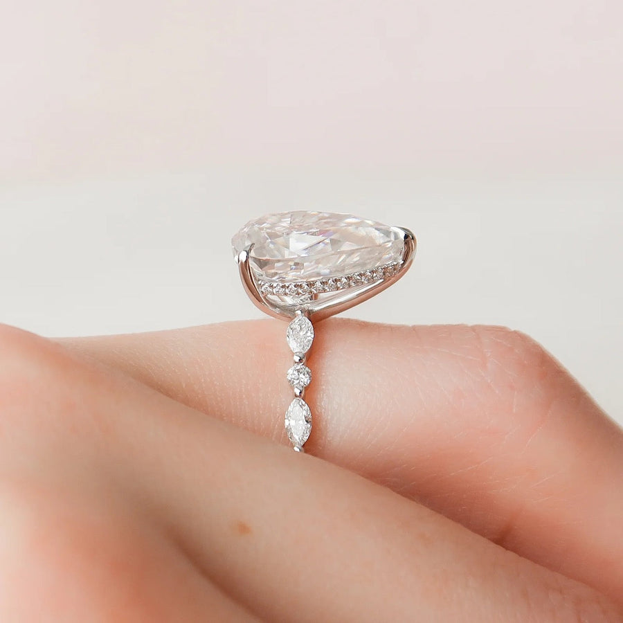  The Marquise Round Lindsey Pear Lab Diamond Ring 14k White Gold 004 Final