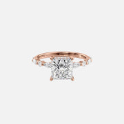  The Marquise Round Lindsey Princess Lab Diamond Ring 18k Rose Gold 001