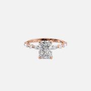  The Marquise Round Lindsey Radiant Lab Diamond Ring 14k Rose Gold 001
