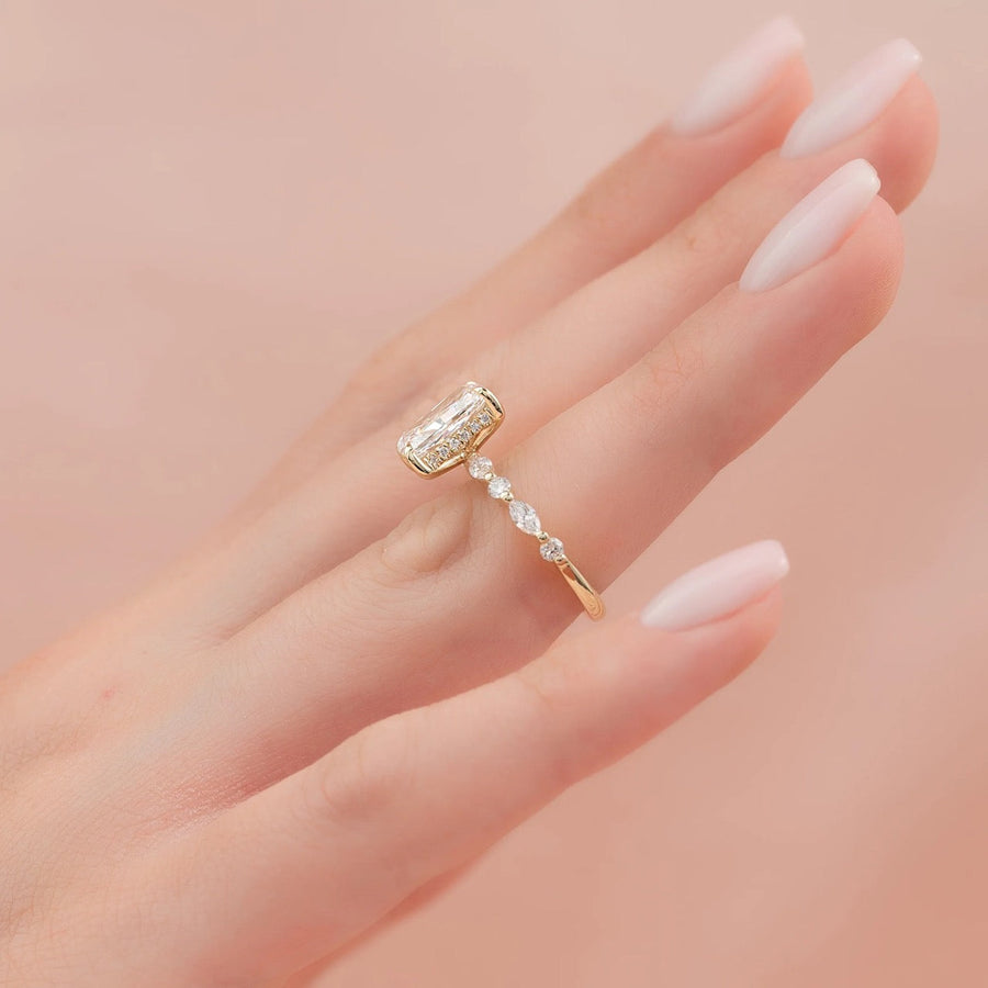  The Marquise Round Lindsey Radiant Lab Diamond Ring 14k Yellow Gold 003