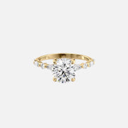The Marquise Round Lindsey Round Lab Diamond Ring 14k Yellow Gold 001