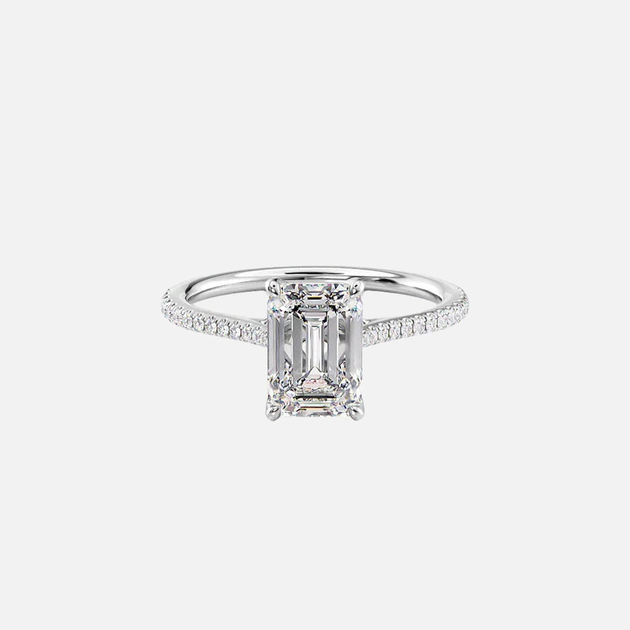 The Meera Emerald Pave Moissanite Ring - KNT - Engagement Rings, Wedding Bands & Fine Jewelry
