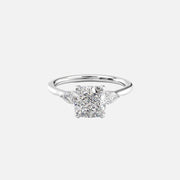  The Megan Pears Cushion Moissanite Ring 18k White Gold 001