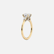  The Megan Pears Emerald Moissanite Ring 14k Yellow Gold 002