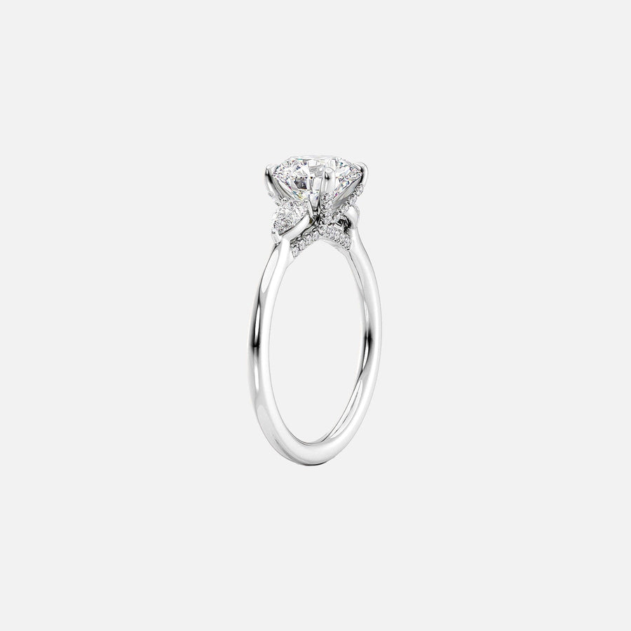  The Megan Pears Emerald Moissanite Ring 18k White Gold 002