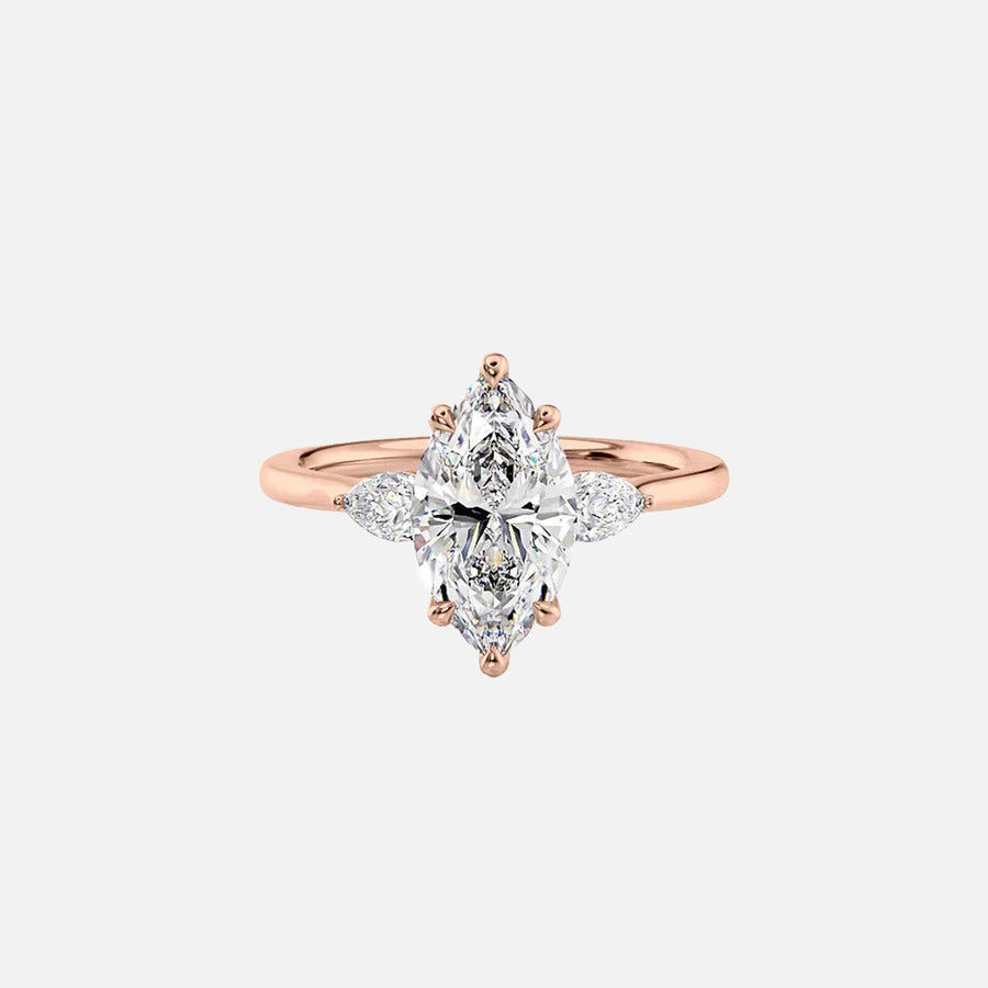  The Megan Pears Marquise Lab Diamond Ring 14k Rose Gold 001