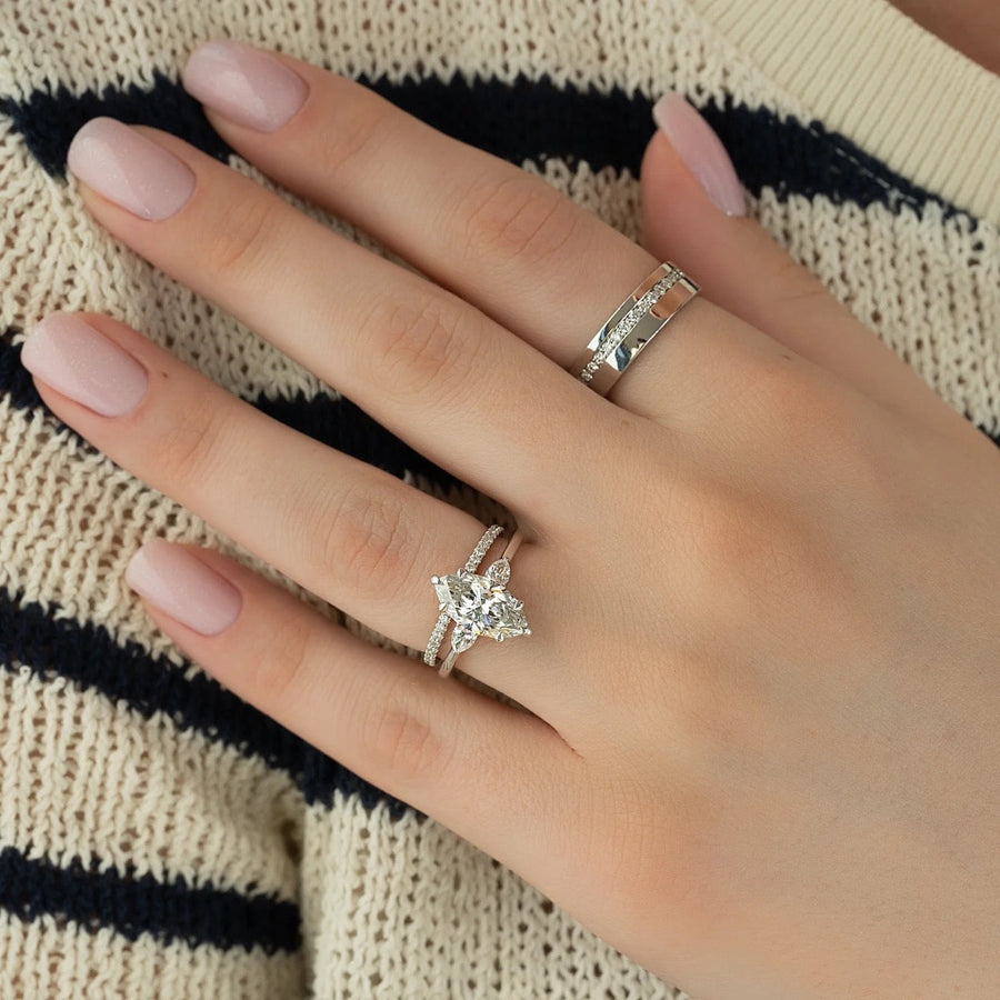  The Megan Pears Marquise Lab Diamond Ring 14k White Gold 004 Final