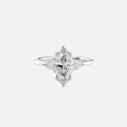  The Megan Pears Marquise Moissanite Ring 14k White Gold 001