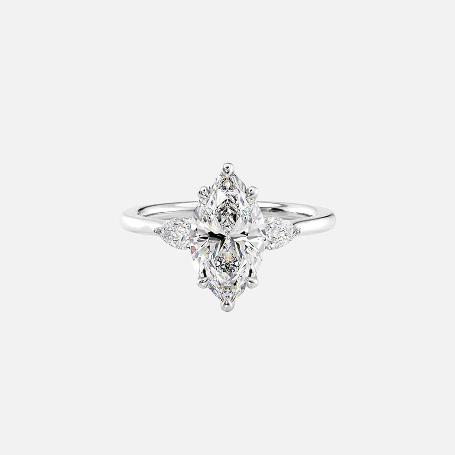  The Megan Pears Marquise Moissanite Ring 18k White Gold 001