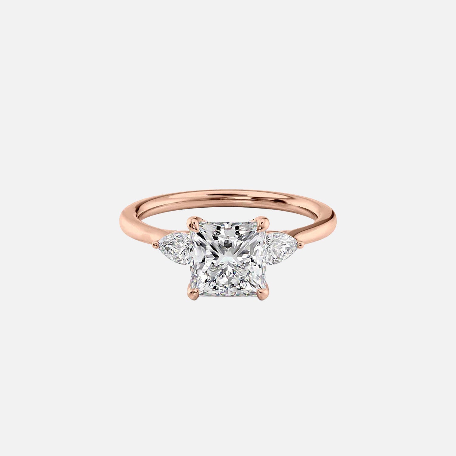  The Megan Pears Princess Lab Diamond Ring 14k Rose Gold 001