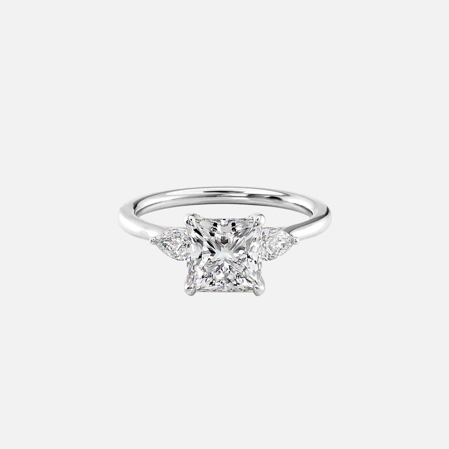  The Megan Pears Princess Lab Diamond Ring 14k White Gold 001