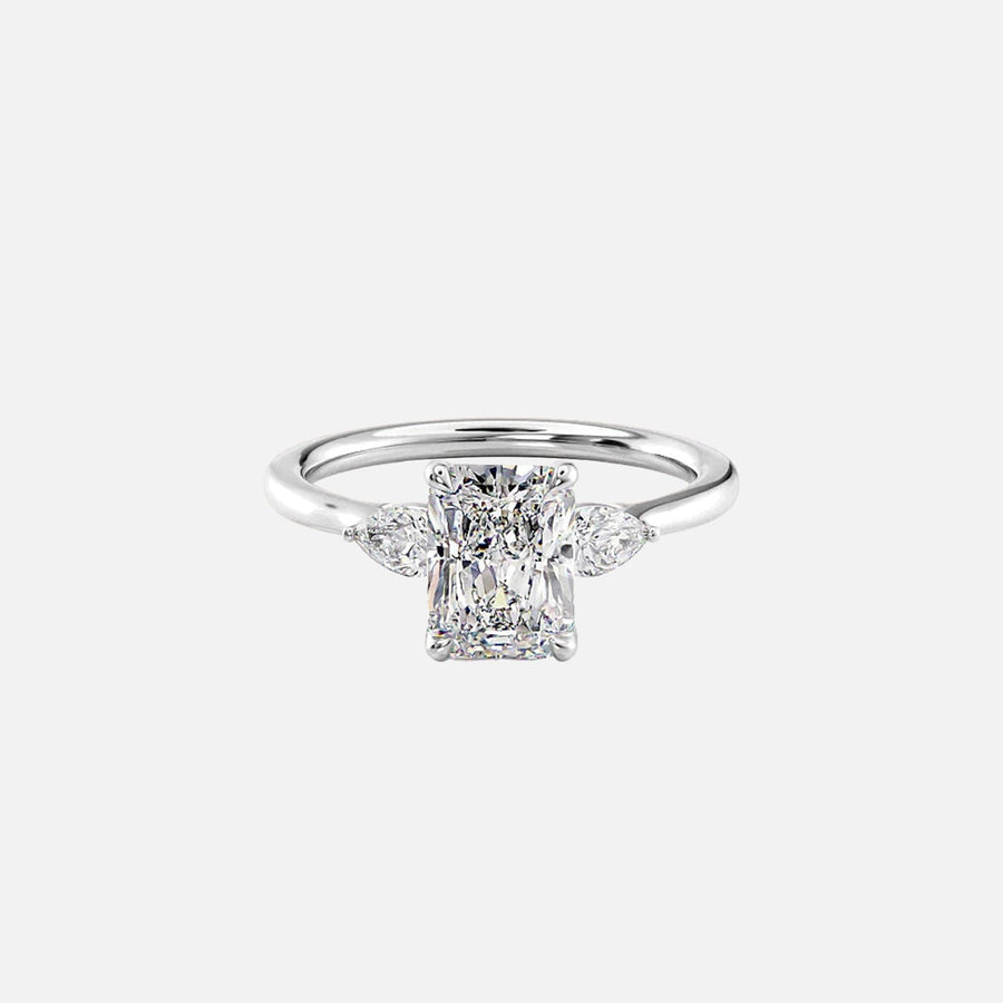  The Megan Pears Radiant Moissanite Ring 18k White Gold 001