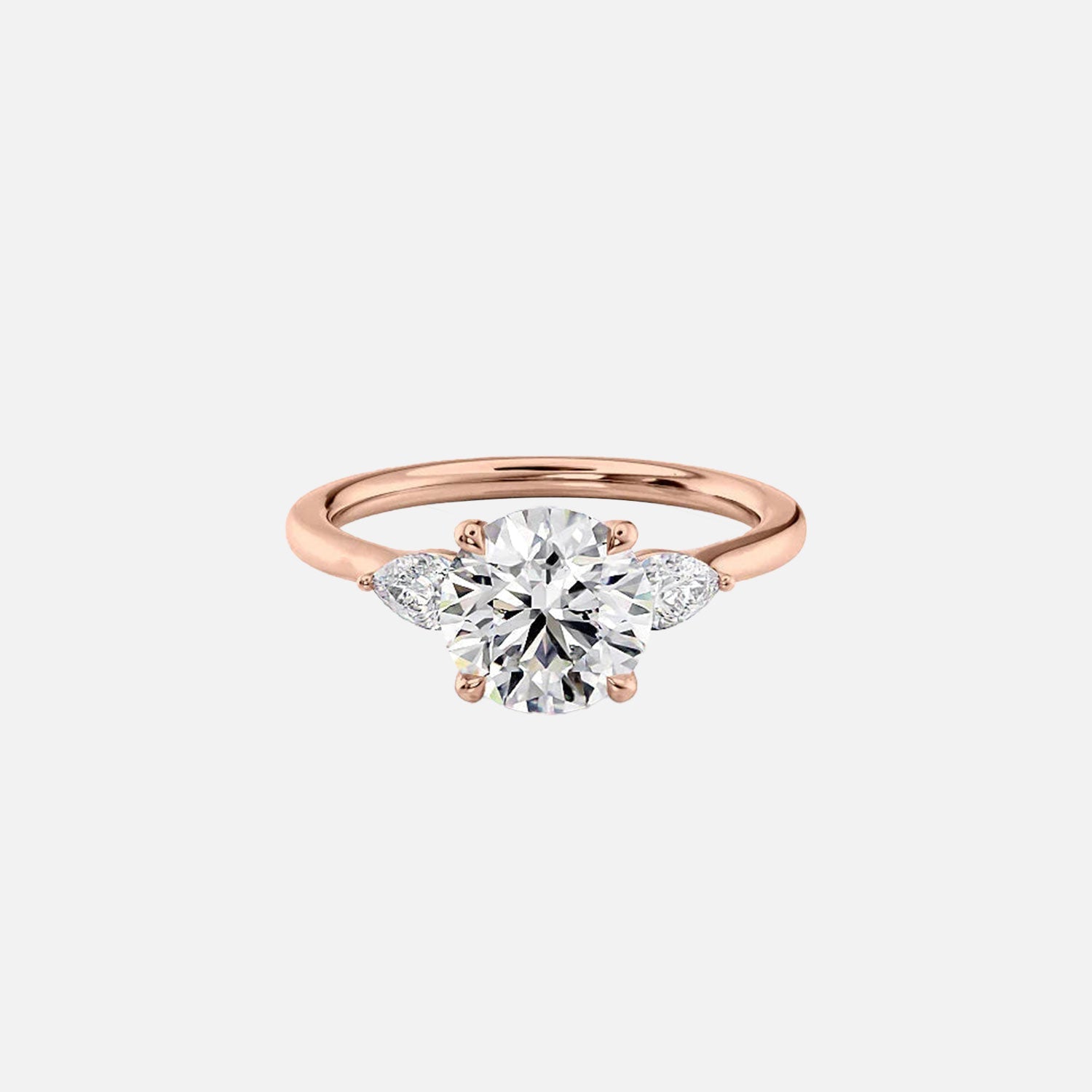  The Megan Pears Round Moissanite Ring 14k Rose Gold 001