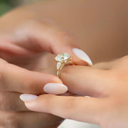 The Megan Pears Round Moissanite Ring 14k Yellow Gold 004