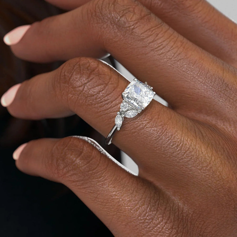  The Melissa Cushion Lab Diamond Ring 14k White Gold 005 Final