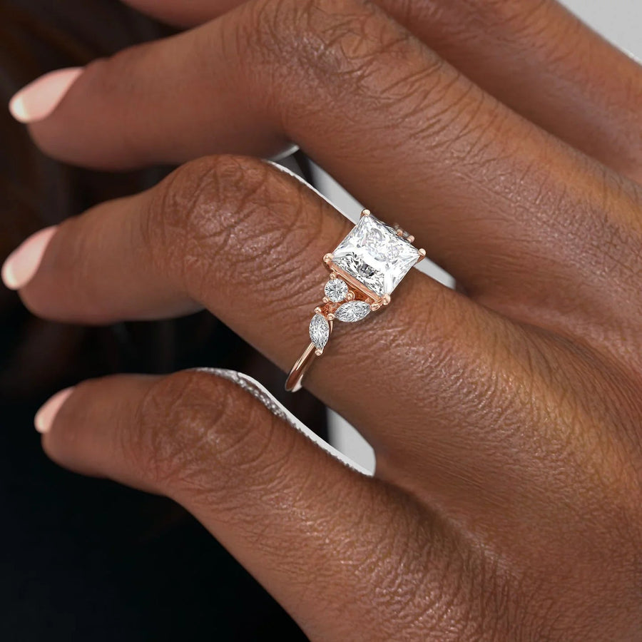  The Melissa Princess Lab Diamond Ring 18k Rose Gold 005 Final