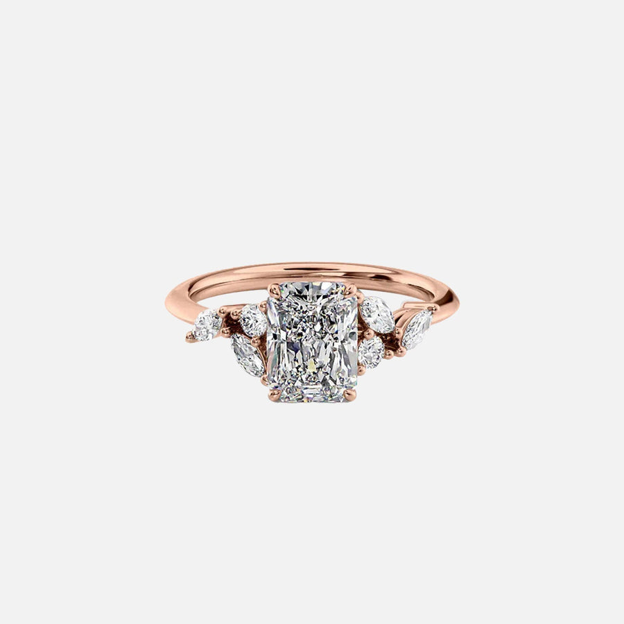  The Melissa Radiant Lab Diamond Ring 18k Rose Gold 001