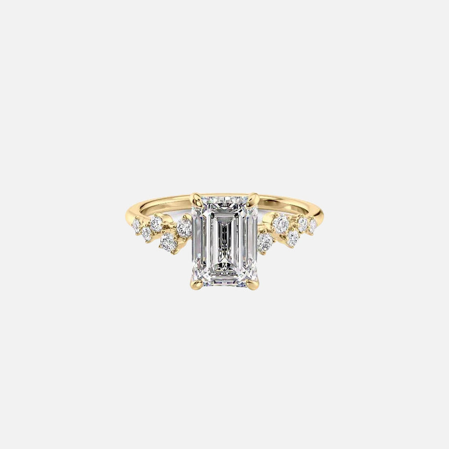The Mia Emerald Lab Diamond Ring 14k Yellow Gold 001