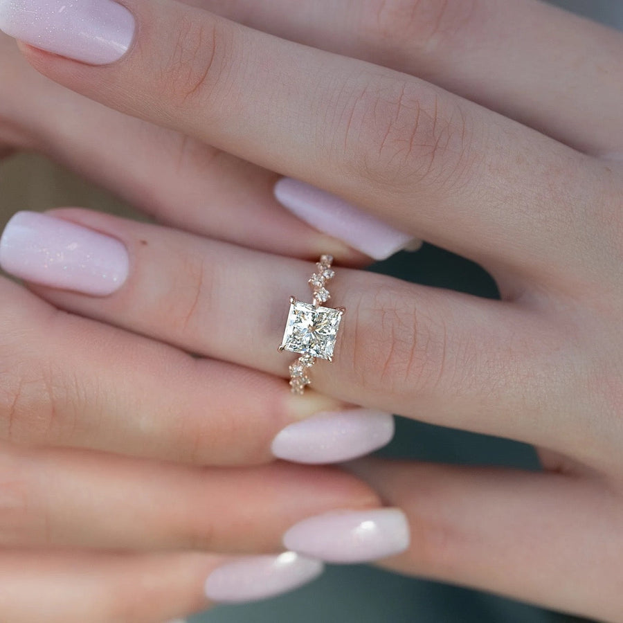  The Mia Princess Lab Diamond Ring 18k Rose Gold 003