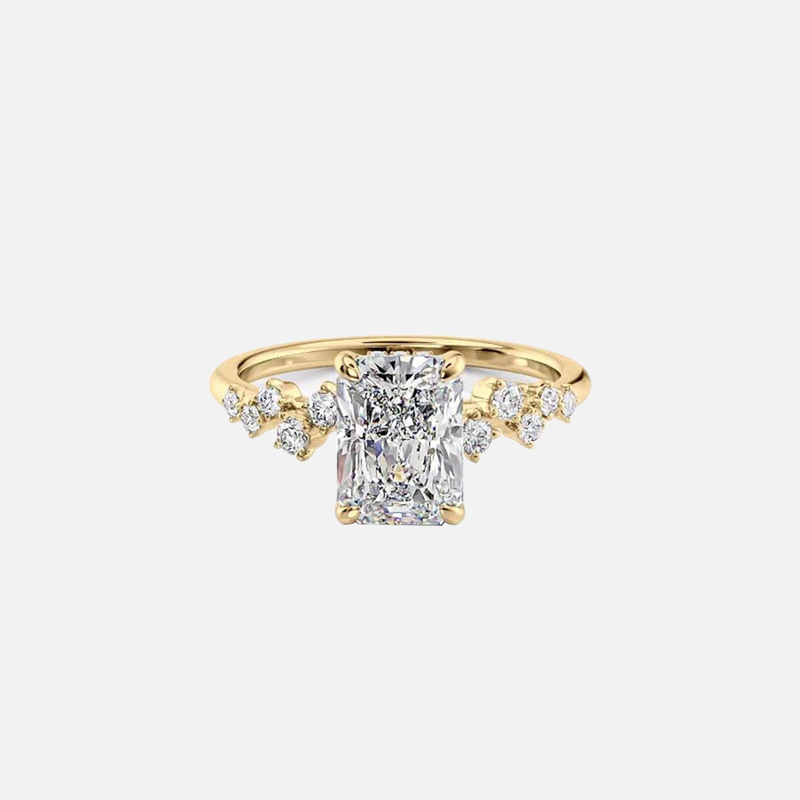  The Mia Radiant Lab Diamond Ring 18k Yellow Gold 001