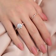  The Mia Round Lab Diamond Ring 14k Rose Gold 003