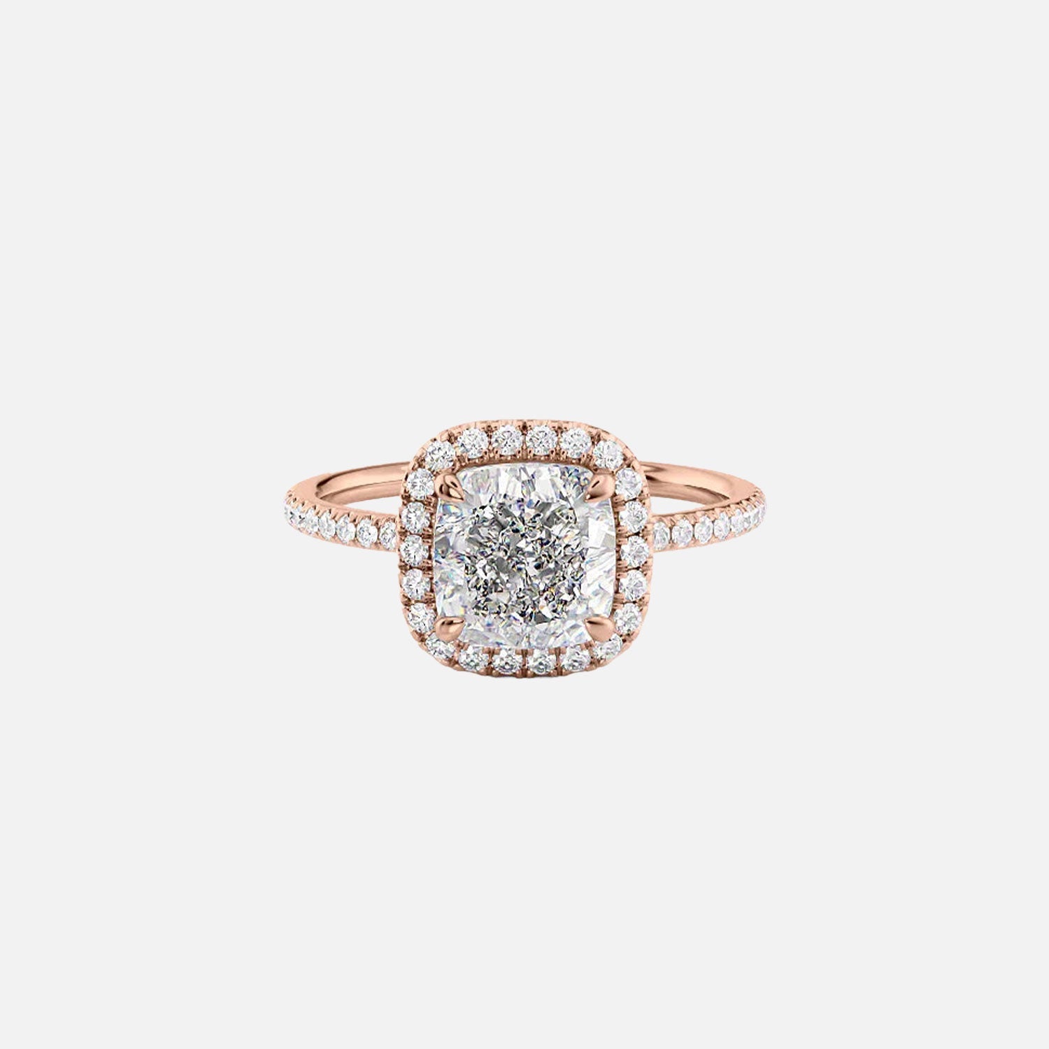  The Michelle Cushion Moissanite Ring 14k Rose Gold 001