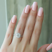  The Michelle Cushion Moissanite Ring 14k White Gold 003