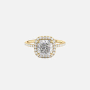 The Michelle Cushion Moissanite Ring 14k Yellow Gold 001