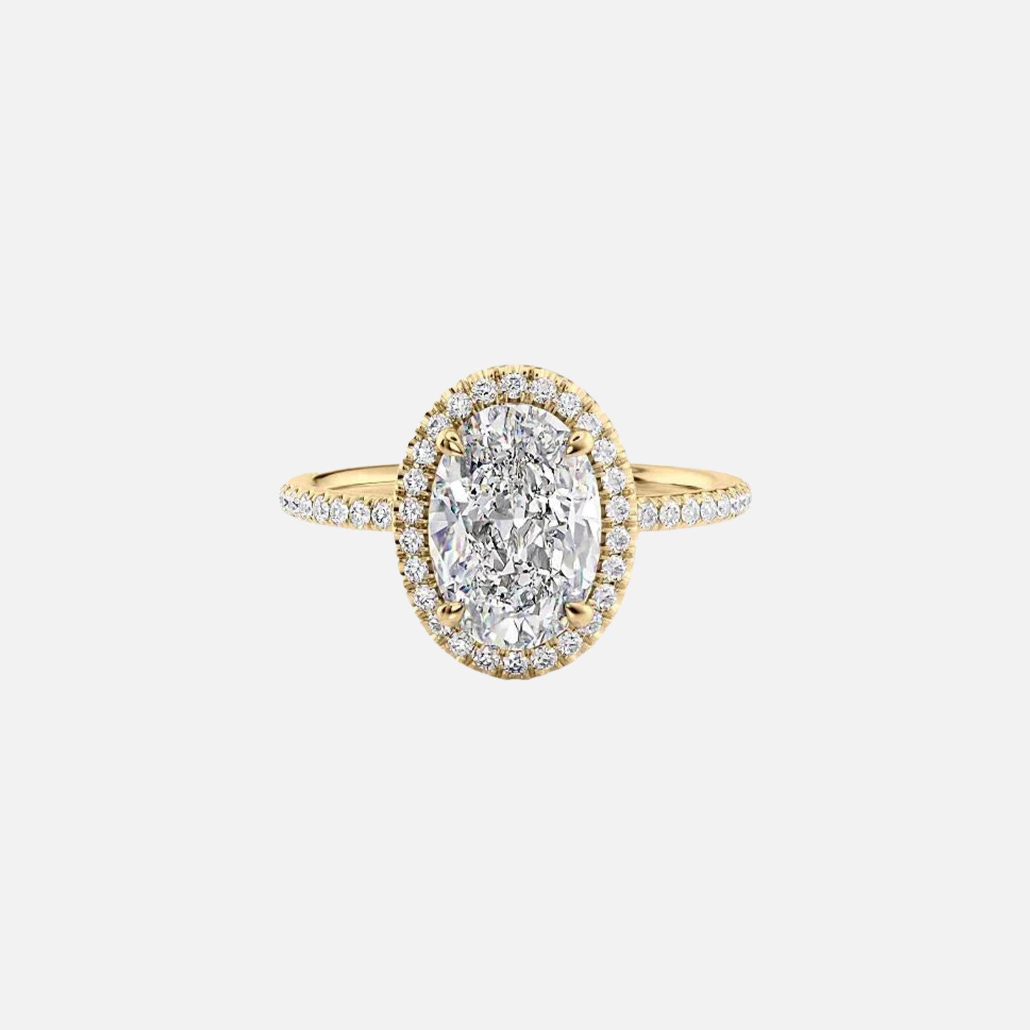 The Michelle Oval Lab Diamond Ring 14k Yellow Gold 001