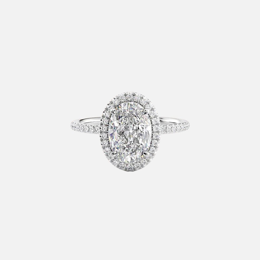  The Michelle Oval Moissanite Ring 18k White Gold 001