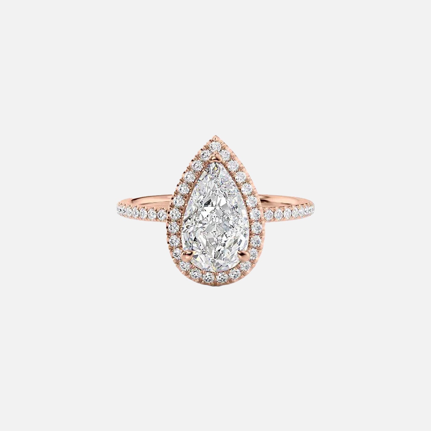  The Michelle Pear Lab Diamond Ring 14k Rose Gold 001