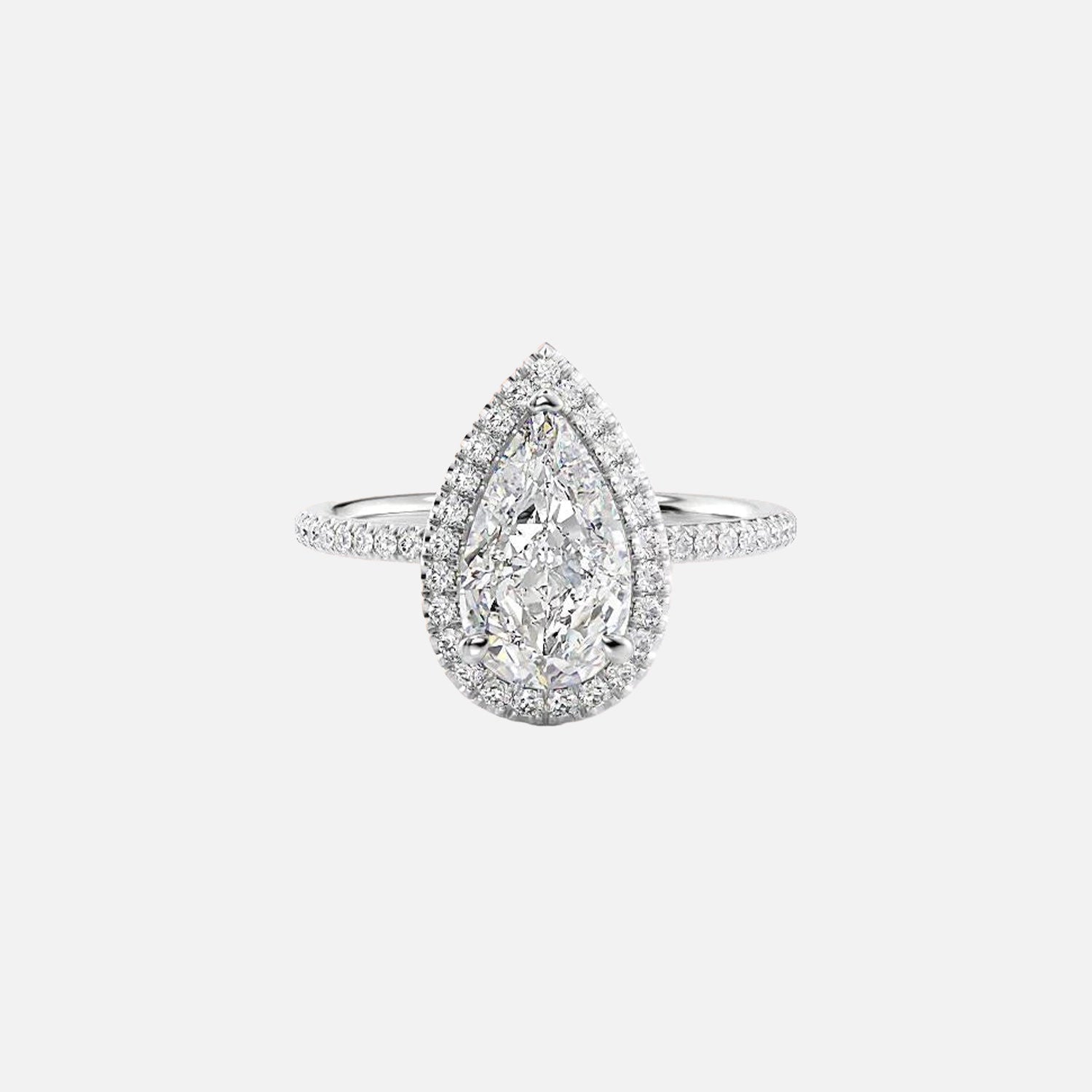  The Michelle Pear Lab Diamond Ring 14k White Gold 001