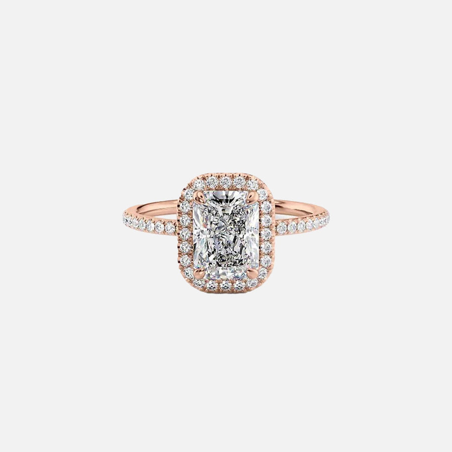  The Michelle Radiant Lab Diamond Ring 14k Rose Gold 001