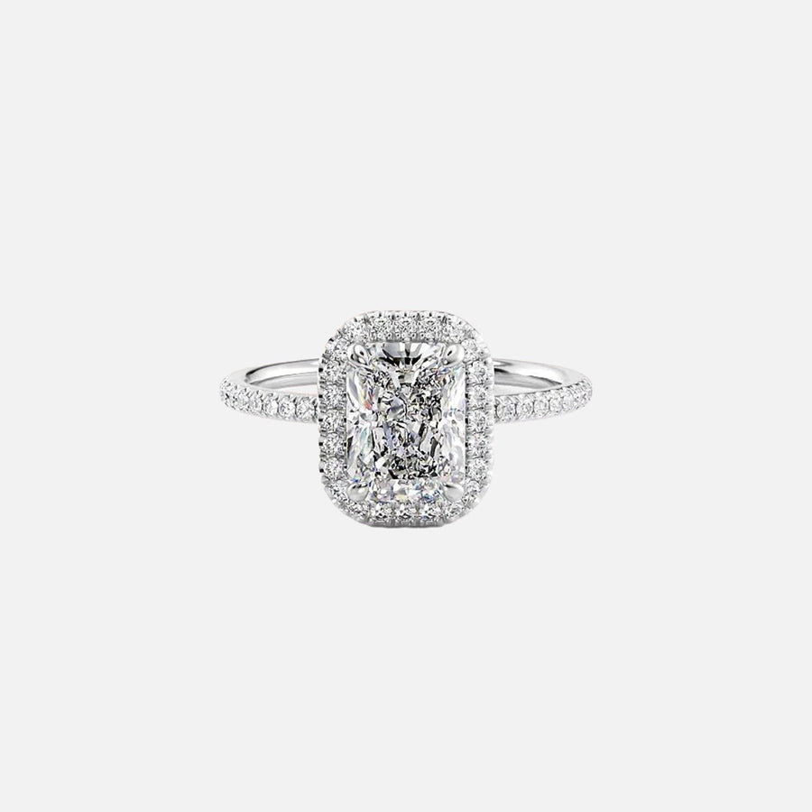  The Michelle Radiant Lab Diamond Ring 14k White Gold 001
