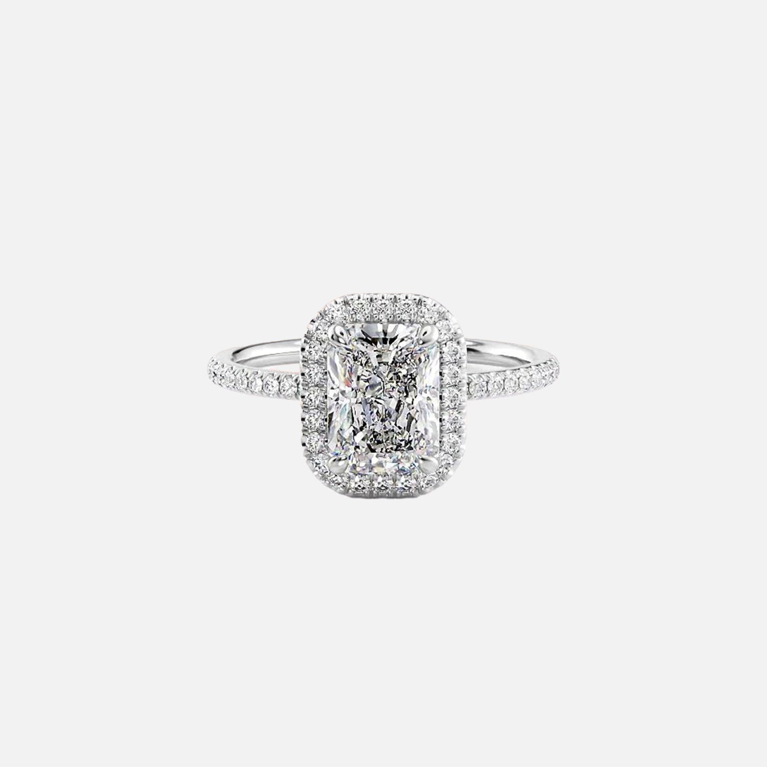  The Michelle Radiant Moissanite Ring 14k White Gold 001