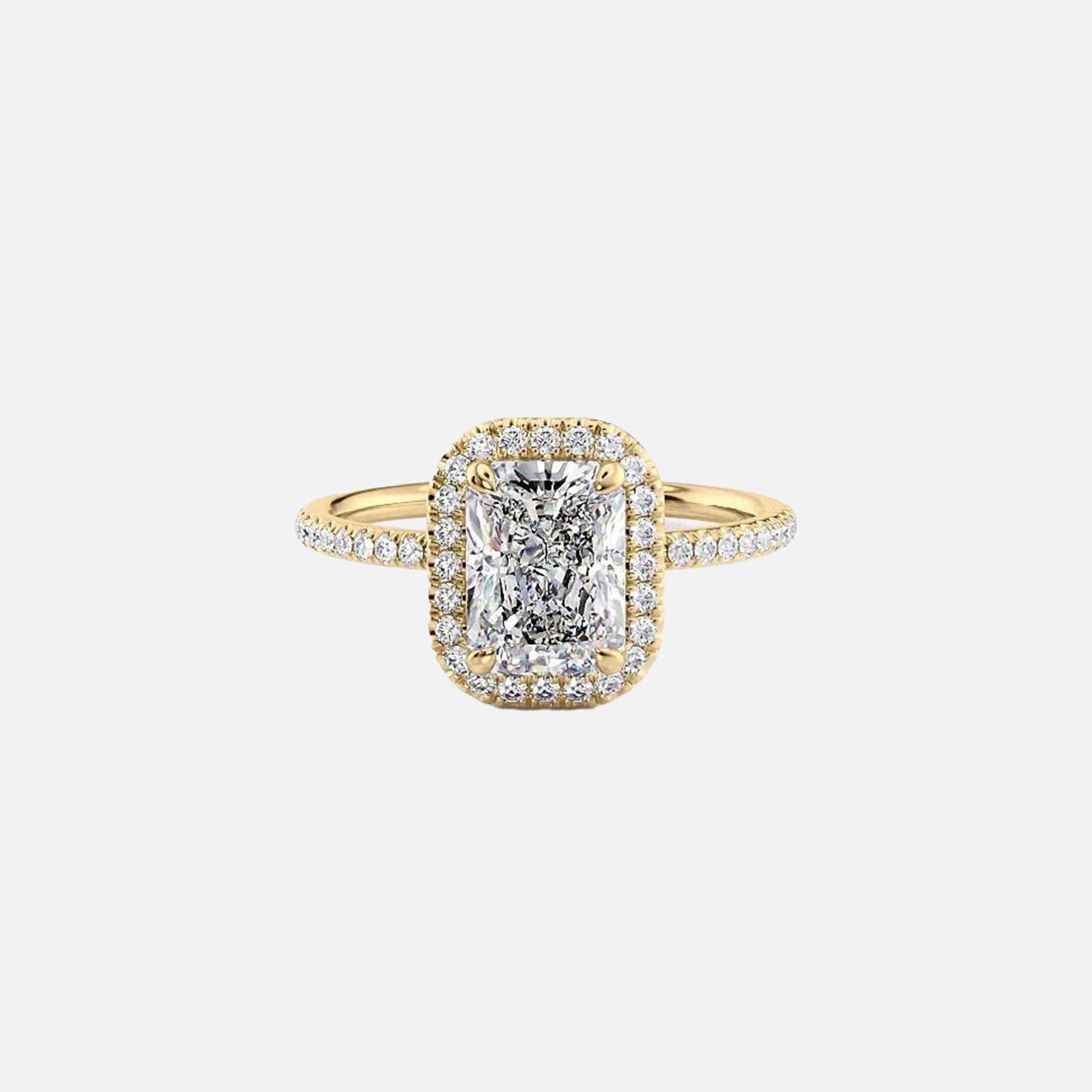The Michelle Radiant Moissanite Ring 14k Yellow Gold 001