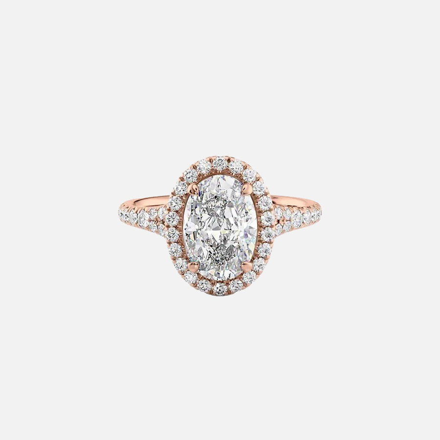  The Miley Oval Moissanite Ring 18k Rose Gold 001