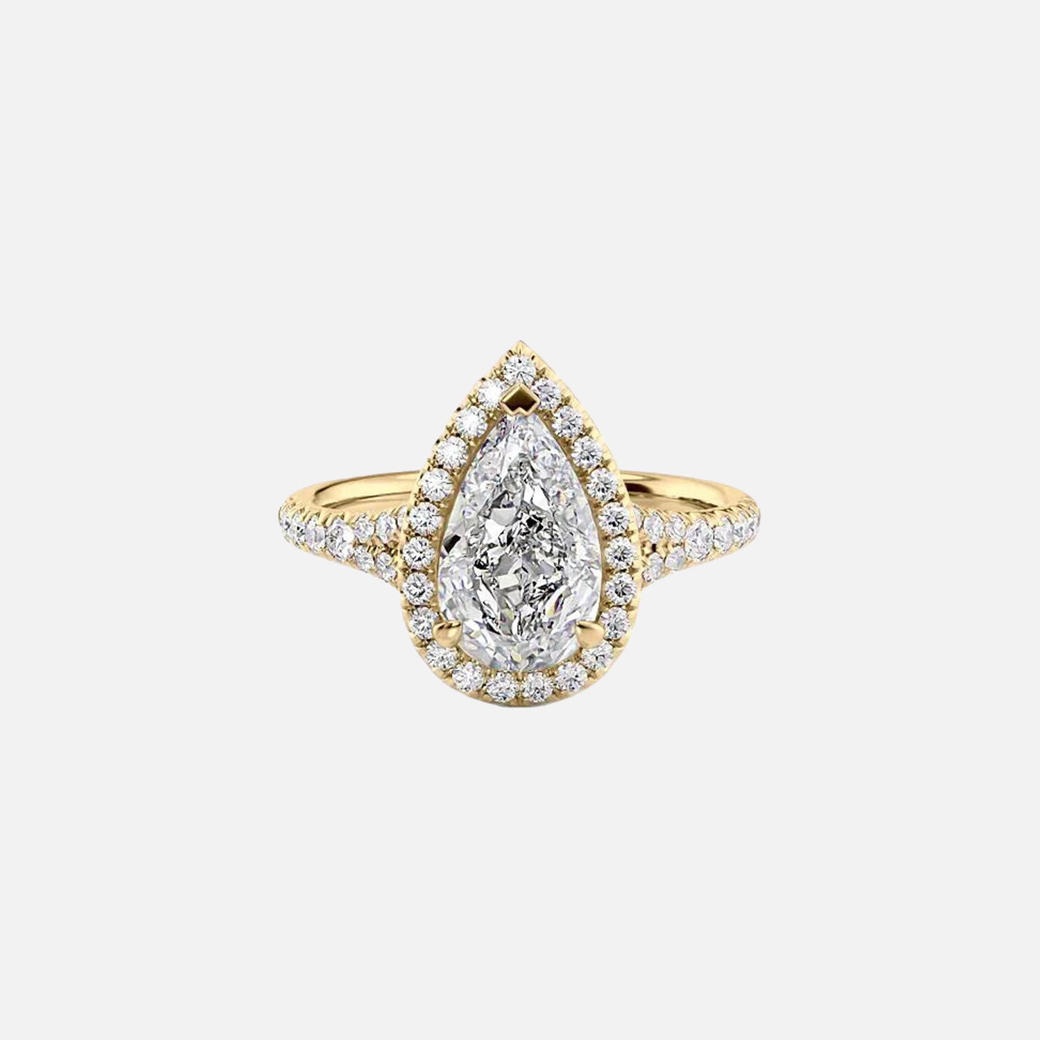 The Miley Pear Lab Diamond Ring 14k Yellow Gold 001