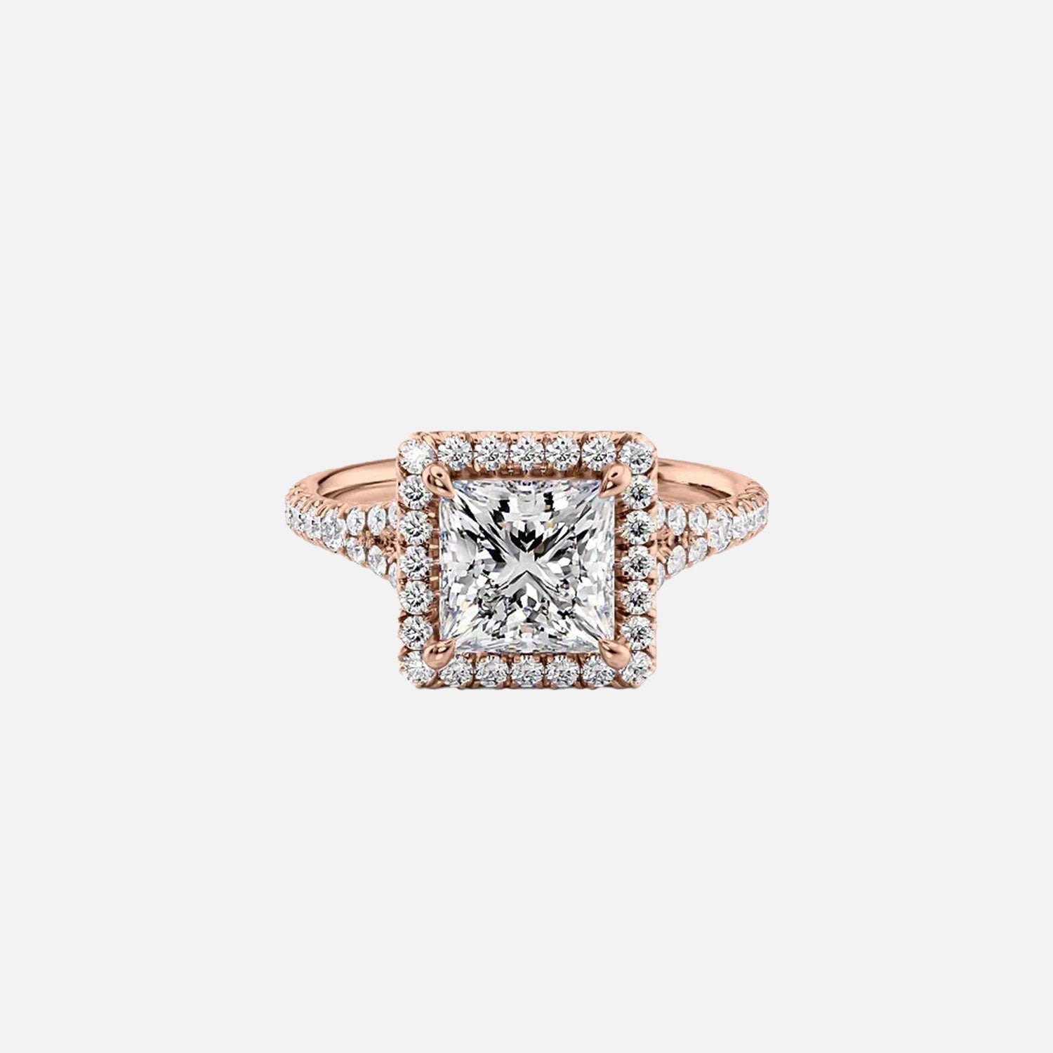  The Miley Princess Lab Diamond Ring 14k Rose Gold 001