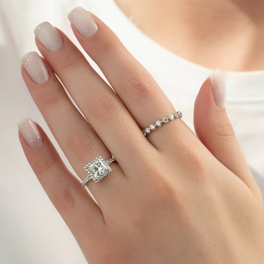  The Miley Princess Lab Diamond Ring 14k White Gold 003