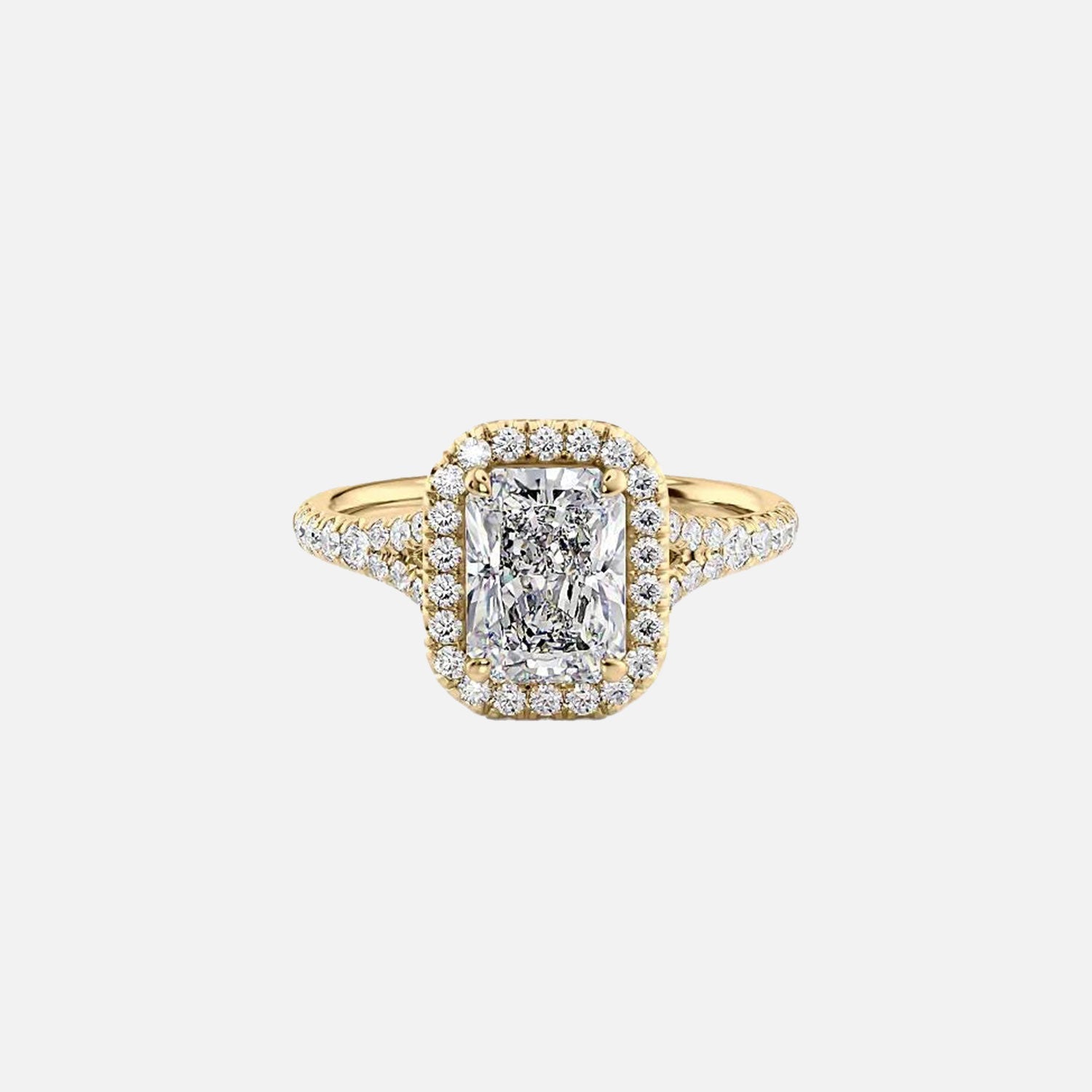 The Miley Radiant Lab Diamond Ring 14k Yellow Gold 001