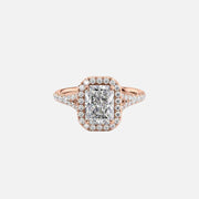  The Miley Radiant Moissanite Ring 14k Rose Gold 001