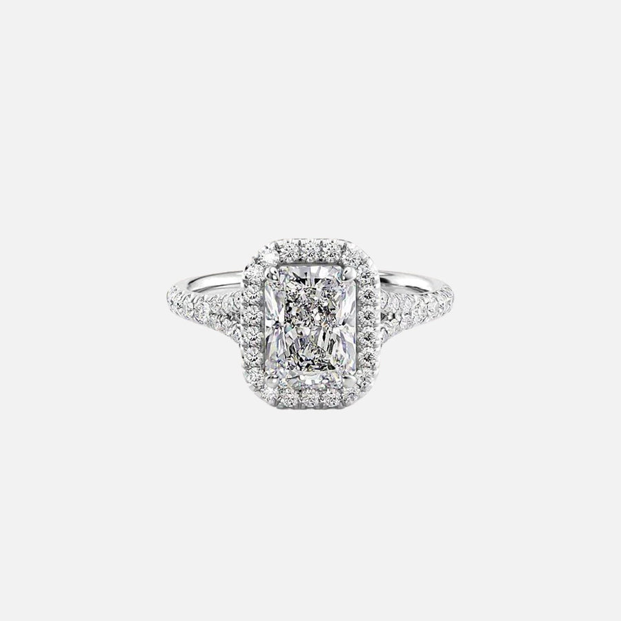  The Miley Radiant Moissanite Ring 14k White Gold 001