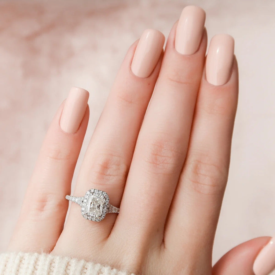  The Miley Radiant Moissanite Ring 14k White Gold 003