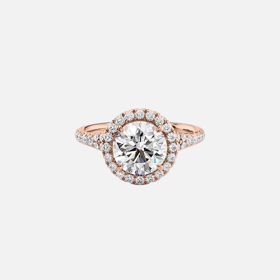  The Miley Round Moissanite Ring 18k Rose Gold 001