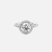  The Miley Round Moissanite Ring 18k White Gold 001