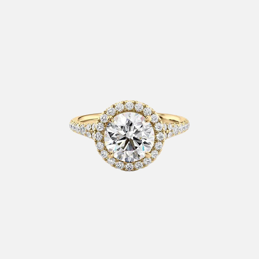 The Miley Round Moissanite Ring 18k Yellow Gold 001