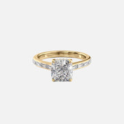  The Monica Cushion Moissanite Ring 18k Yellow Gold 001