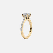  The Monica Emerald Moissanite Ring 14k Yellow Gold 002
