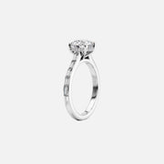  The Monica Emerald Moissanite Ring 18k White Gold 002